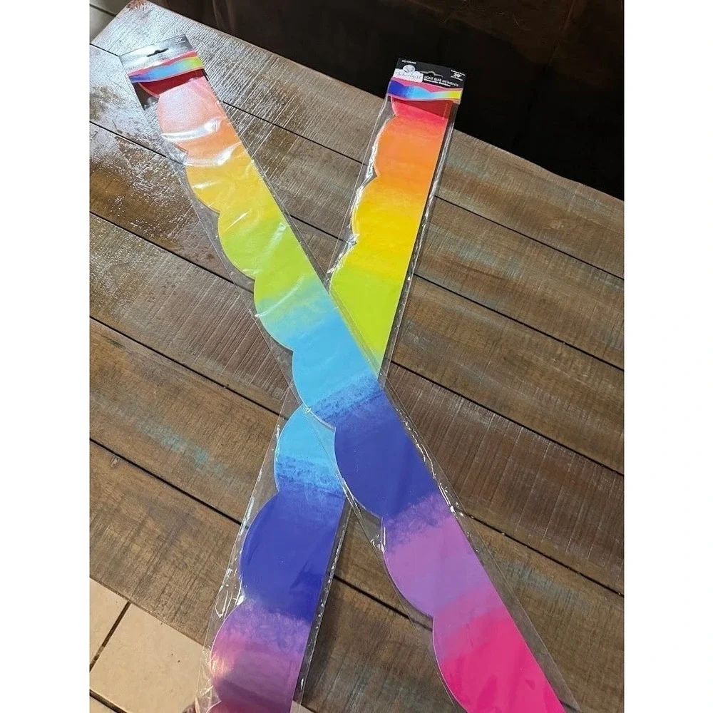 Carson Dellosa Schoolgirl Style Light Beam Moments Rainbow Scalloped Borders 2pk - Picture 1 of 2